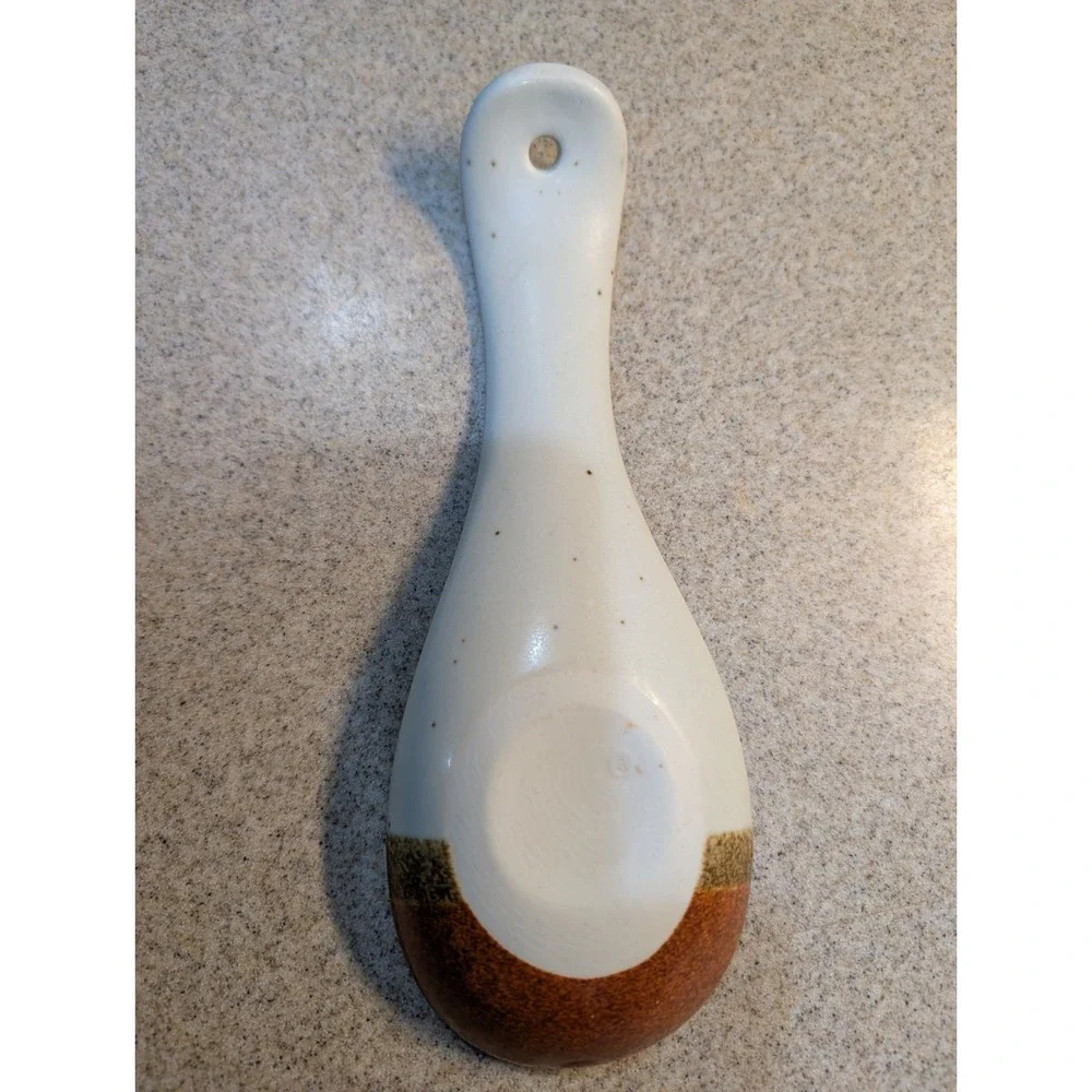 Vintage Otagiri Stoneware Spoon Rest, Seashell Nautical Design
